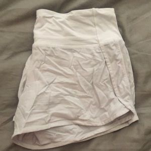 White lululemon running shorts